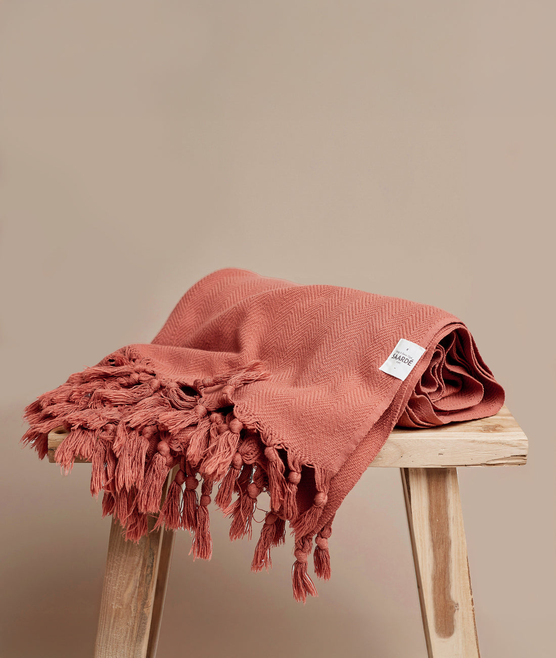 Vintage Wash Cotton Blanket | Rosewood - - - Saardé - Saardé.