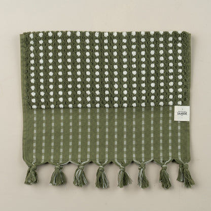 Chickpea Bath Sheet Collection | Olive/Natural - Hand Towel/Bathmat - Hand Towel/Bathmat - Saardé - Saardé.
