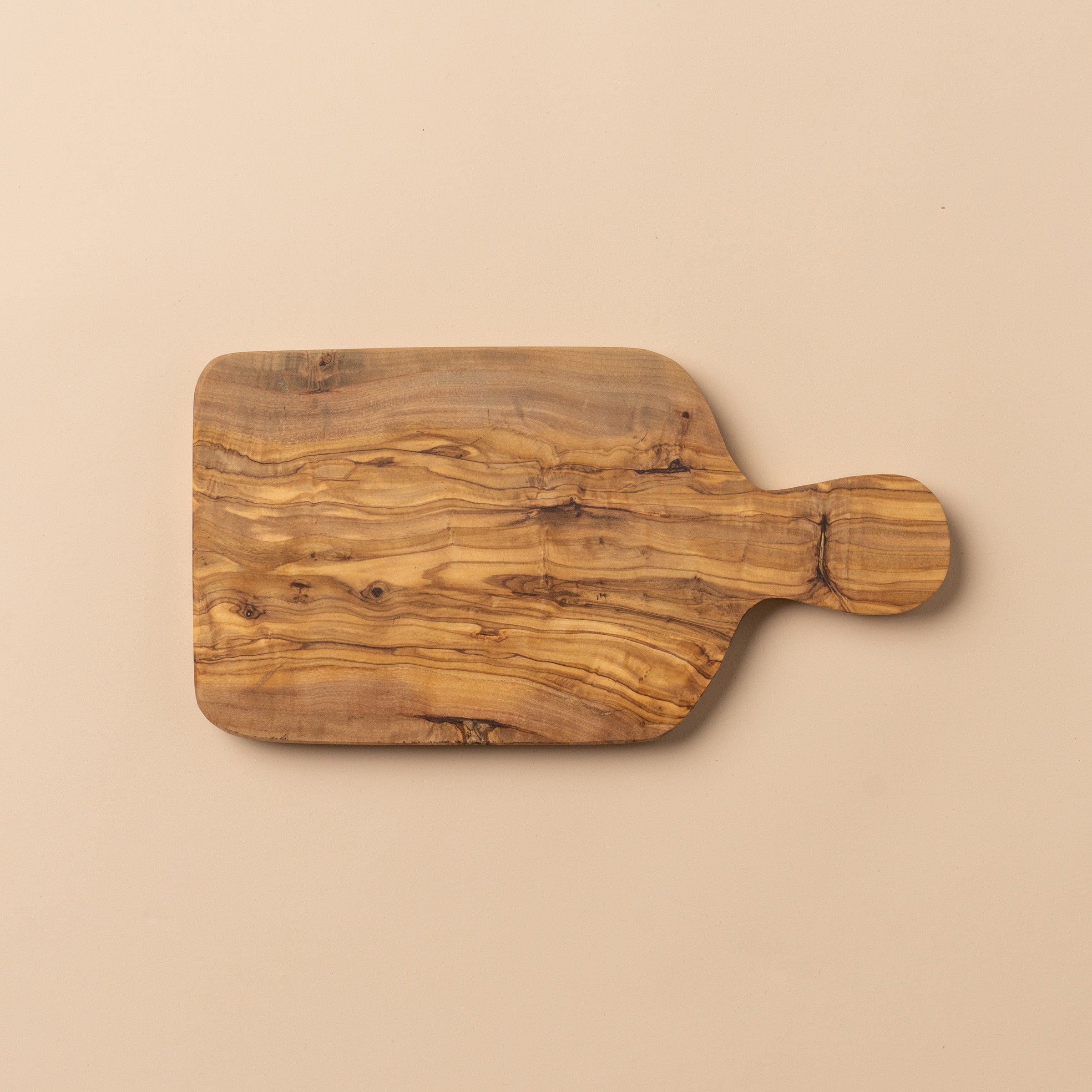 Olive Wood Cutting Cheese Board Natural Shape with Handle - Qartaj