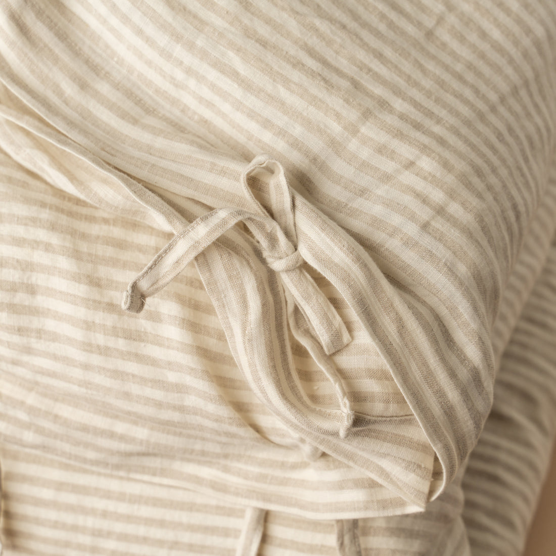 Linen Bedding Set Single - Natural Stripe - - - Saardé - Saardé.