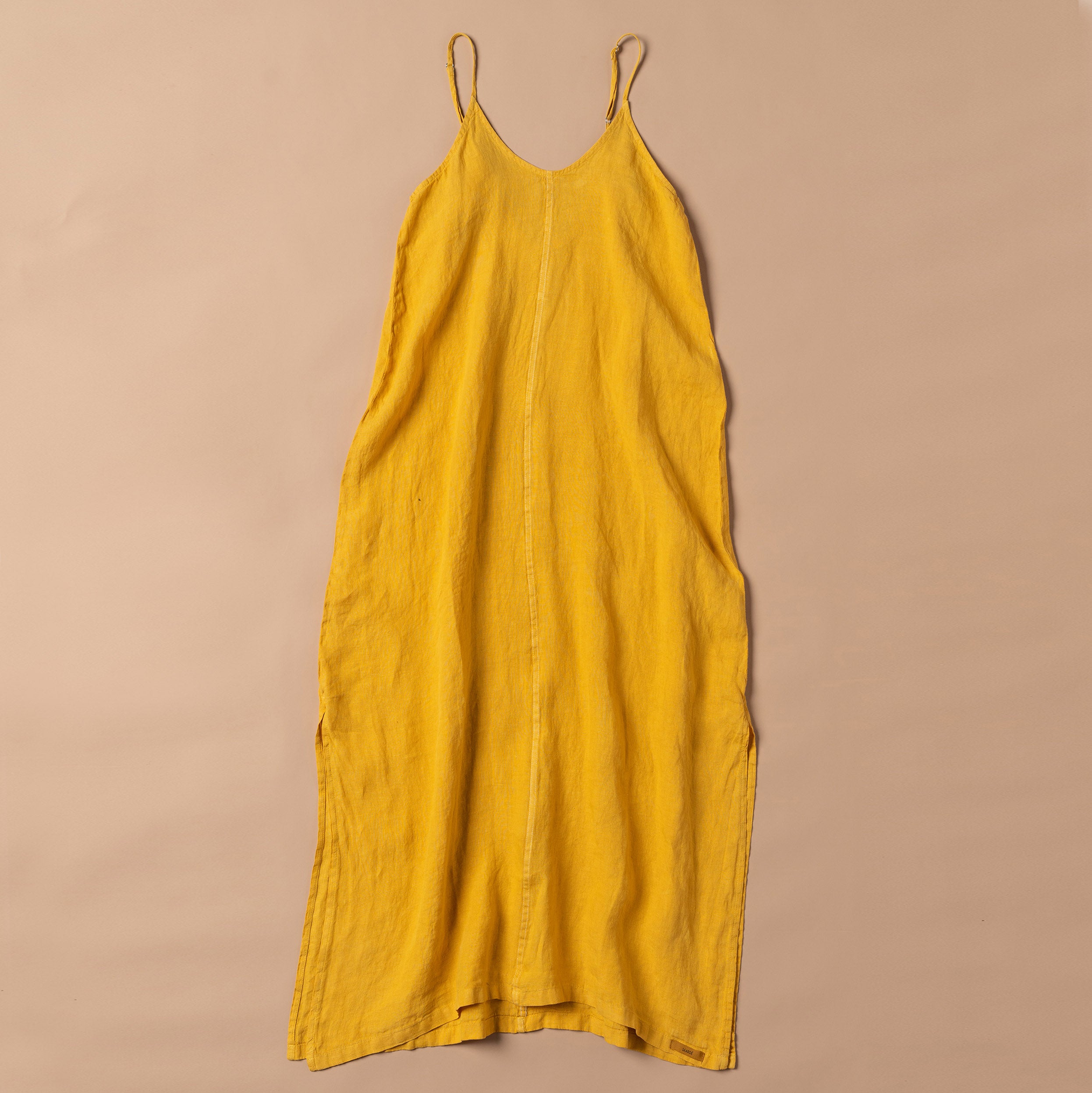 Amalfi Linen Cami Dress | M/L - Turmeric - Turmeric - Saardé - Saardé.