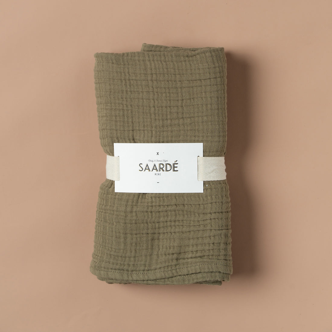Enes Crinkle Baby Blanket | Olive -  -  - Saardé - Saardé.