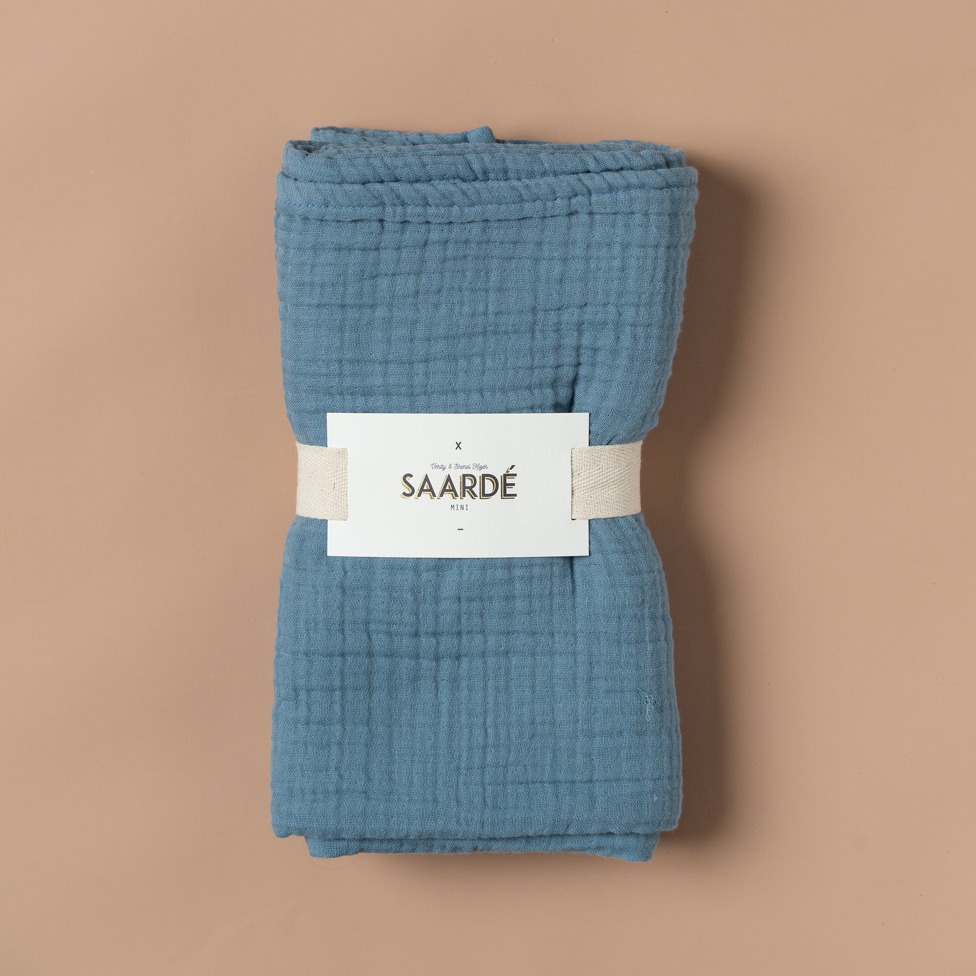 Enes Crinkle Baby Blanket | Storm Blue -  -  - Saardé - Saardé.