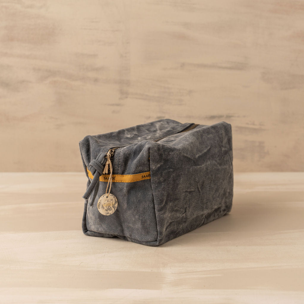 Campaign Waxed Canvas Toiletry Train Case