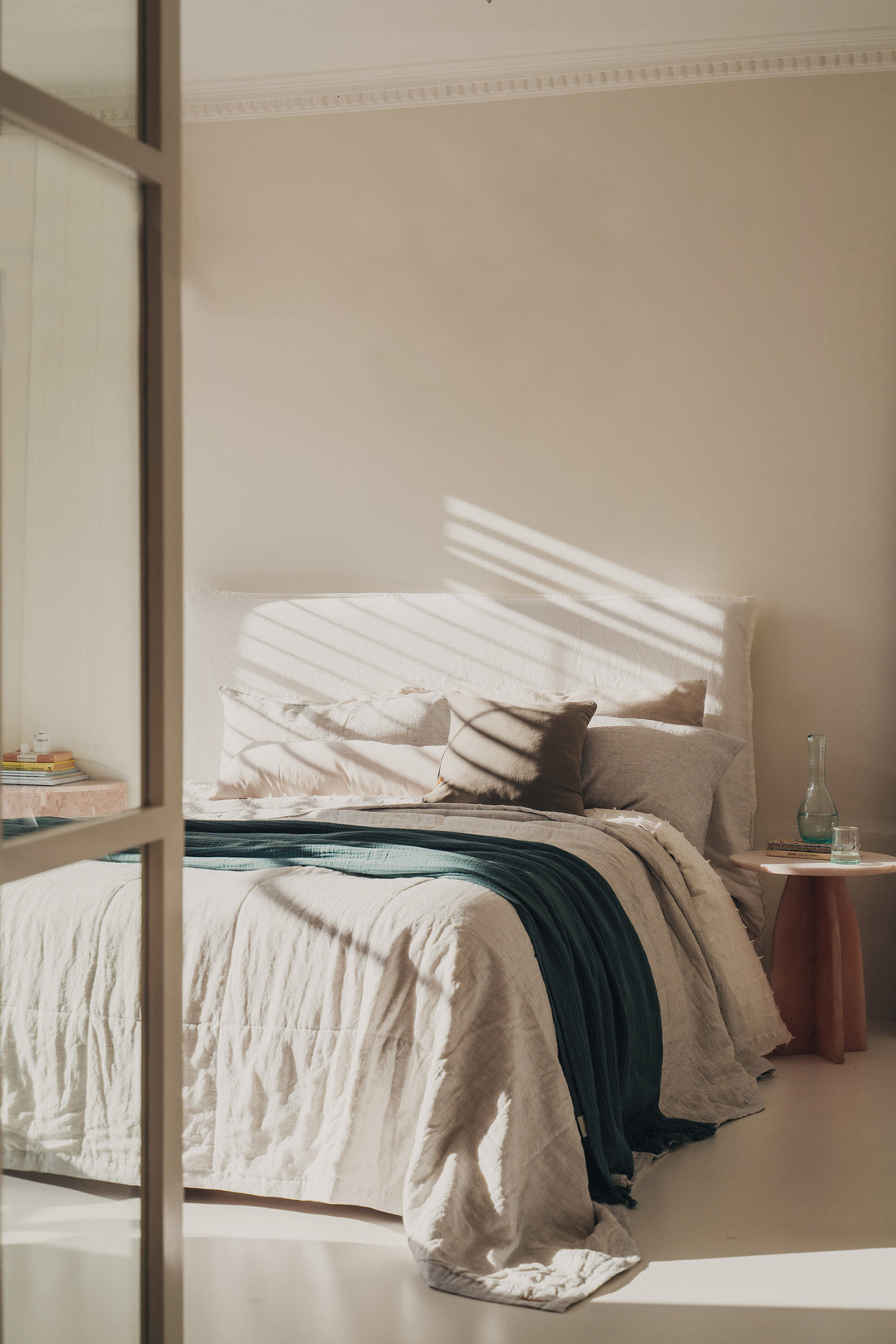Linen Bedding Set Single - Pin Stripe - - - Saardé - Saardé.