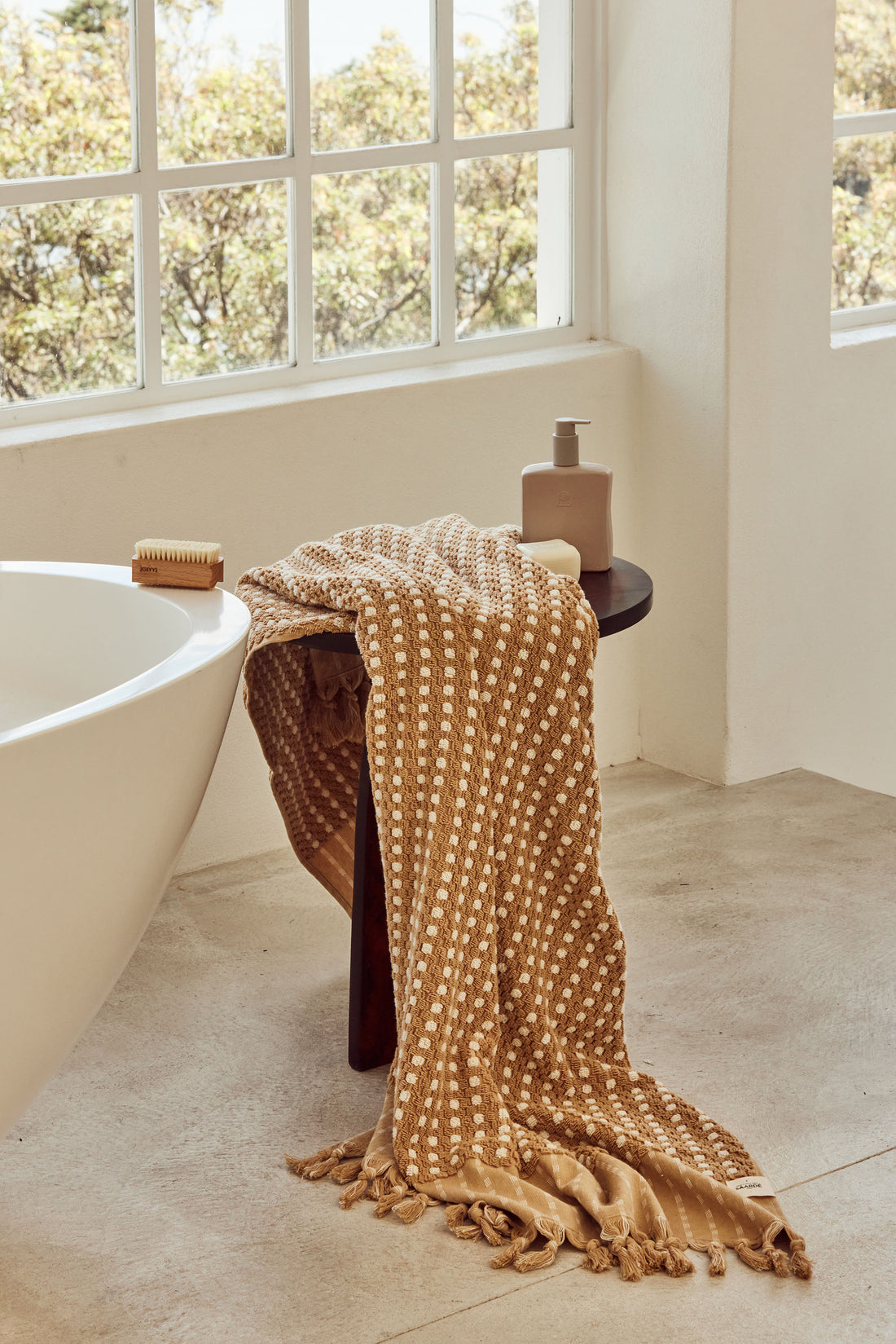Chickpea Bath Sheet Collection - Nutmeg/Natural -  -  - Saardé - Saardé.