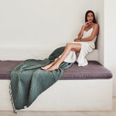 Corfu Cotton Throw | Tuscan Green -  -  - Saardé - Saardé.
