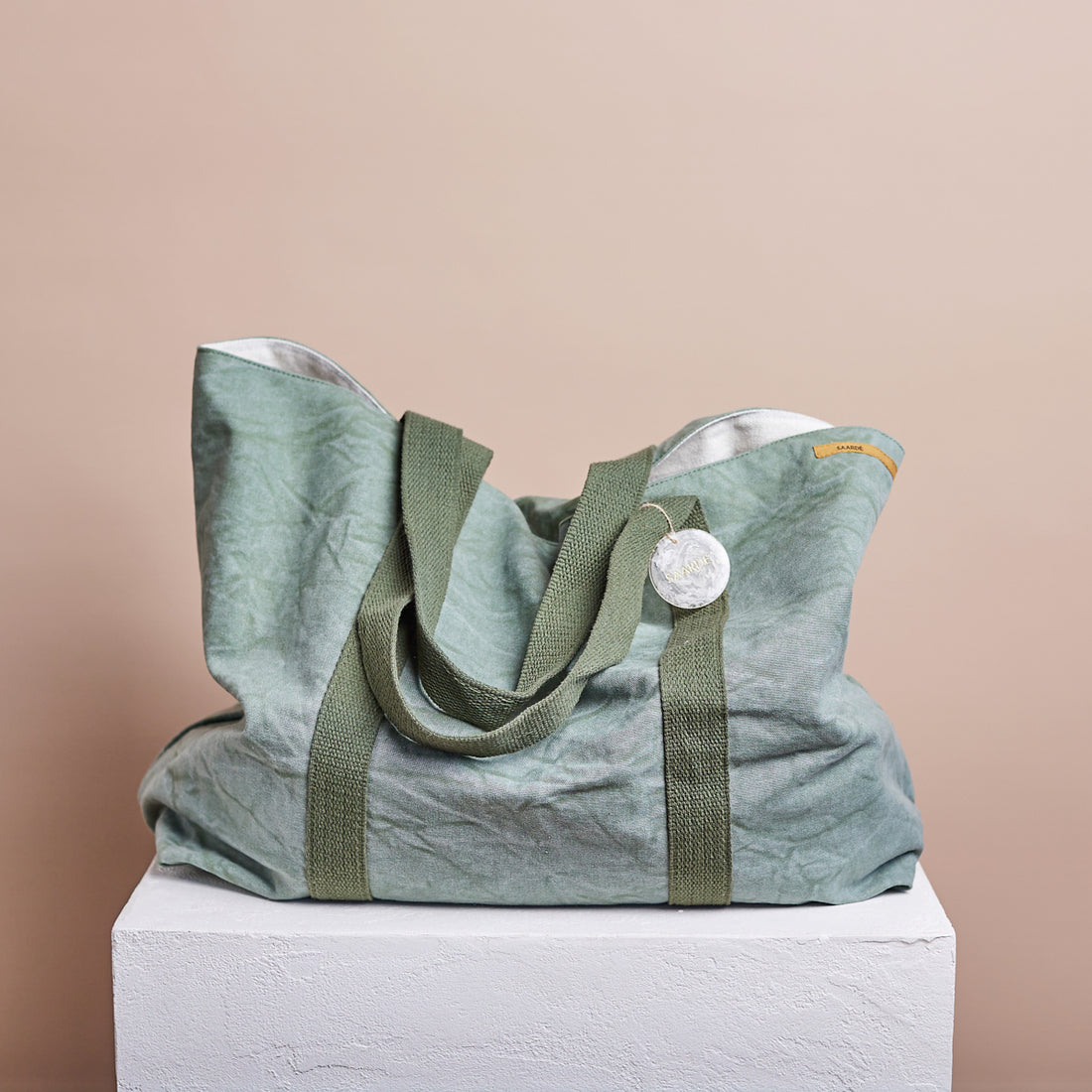 Journey Cotton Canvas Tote Bag | Eucalyptus -  -  - Saardé - Saardé.