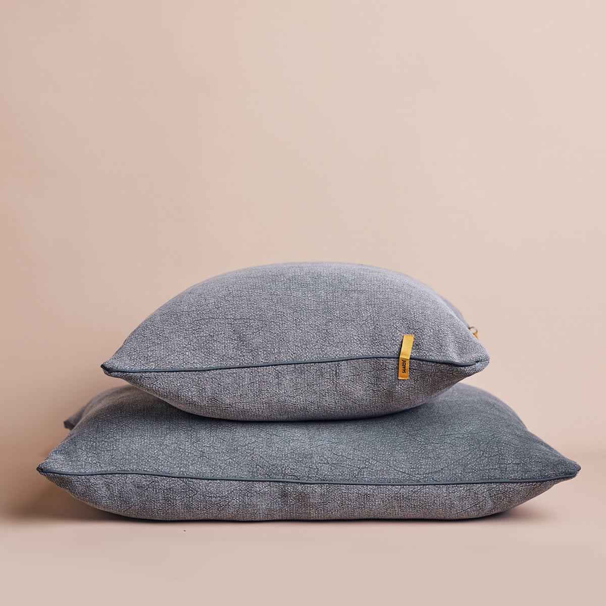 Vintage Wash Cushion | Charcoal w Piping - Square | 45cm x 45cm - Square | 45cm x 45cm - Saarde - Saardé.