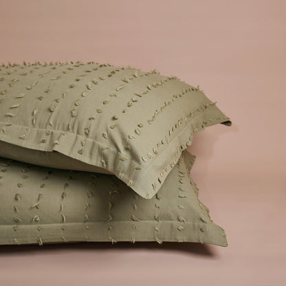 Shore Tufted Pillowcase | Olive | Set of 2 -  -  - Saardé - Saardé.