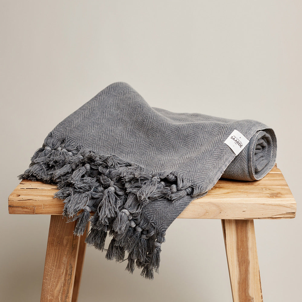 Vintage Wash Blanket | Charcoal -  -  - Saardé - Saardé.