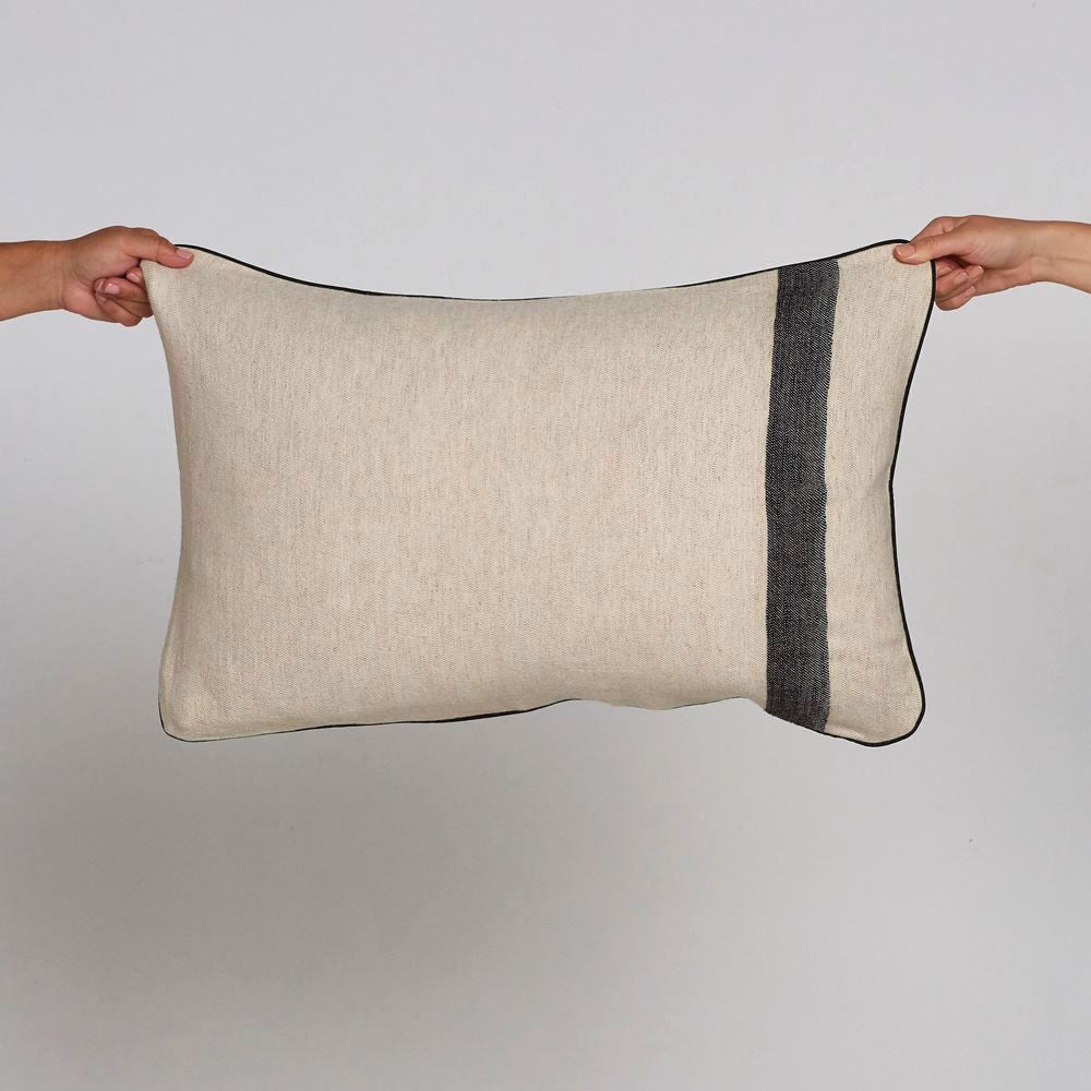 Kadir Cotton/Linen Cushion Collection - Lumbar (With Feather Insert) - Lumbar (With Feather Insert) - Saardé - Saardé.